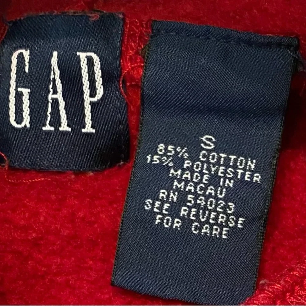 Vintage Gap‎ Unisex Toddler Small Red Hooded Graphic Sweatshirt W/ Pouch